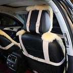 Natural Fur Sheepskin Universal car seat Covers for seat Cushion Auto Accessories, (Khaki Camel, Universal Fit)
