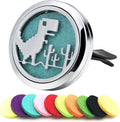 AZNECK Car Aromatherapy Essential Oil Diffuser Vent Clips Car Diffuser Vent Clip Air Freshener 10 Felt Pads Cartoon Dinosaur Car Accessories for Women Gifts