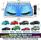 Socira Gorgeous Eyelash Car Windshield Sunshade Umbrella Foldable Visor Umbrella Sun Shade Cover Sunshade Front Window Cover Car Accessories Blocks Uv Rays (57" X 30")