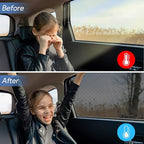 Car Window Shades, 2 Pack Breathable Mesh Side Sun Stretch Screens for Baby/Camping Heat Block UV Protection, Back Covers Car, Truck, SUV, Van-(Large 49"x22")