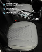 West Llama PU Leather Car Seat Cover Fit Winter,Breathable Bottom Seat Covers for Cars for Heated Seats,Universal Fits 90% Cars,SUVs,Sedans,21.26 × 20.86 Inch(1Piece-Gray)