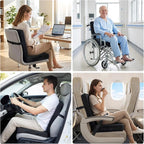 Thick Booster Car Seat with Back, Seat Cushion for Tailbone Pain Relief, Portable Breathable Mesh Fabric, for Office Chair Cushion, Adult Car Seat, Wheelchair (Black)