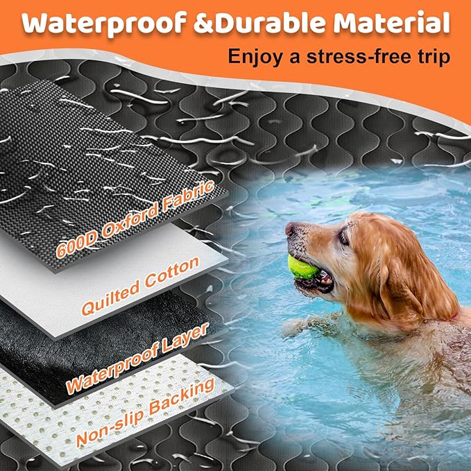 URPOWER Dog Car Seat Cover for Back Seat, Waterproof Car Seat Protector for Child Carseat & Pets, Nonslip Car Seat Covers for Full Size SUVs & Trucks
