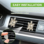 2PCS Sea Turtles Car Air Freshener Vent Clip, Bling Cute Turtle Vent Clips for Cars, Rhinestone Auto Air Conditioning Outlet Clip, Ocean Theme Interior Decor Car Accessories (White)