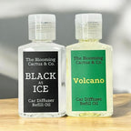 1 OZ Premium Car Diffuser Refill Oil – 2 Pack Long Lasting Fragrance Oil for Car, Home & Office | Compatible with Most Diffusers | Fresh, Pleasant Scent for Every Space (Black Ice + Volcano)
