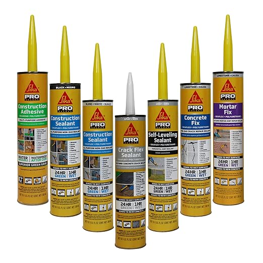 SIKA Sikaflex Construction Sealant - Black, Paintable Polyurethane, All-Purpose for Sealing Joints & Gaps, 10.1 fl. oz Cartridge - Weatherproof, Durable, Non-Corrosive