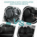 Skechers Car Seat Covers,Leather Seat Covers with GOGA Mat Technology,Waterproof Car Seat Covers Full Sets,Airbag Compatible,Comfort Universal Fit for Most Cars,Vans,Trucks,SUVs,Black