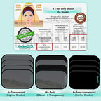 Car Window Shades - Certified 99.79% UVA & 99.95% UVB Sun Protection. Award Winning car Sun Shade for Side Windows. 4 Pack Transparent Shades 20" x 12" - Car Accessories Interior by Kinder Fluff