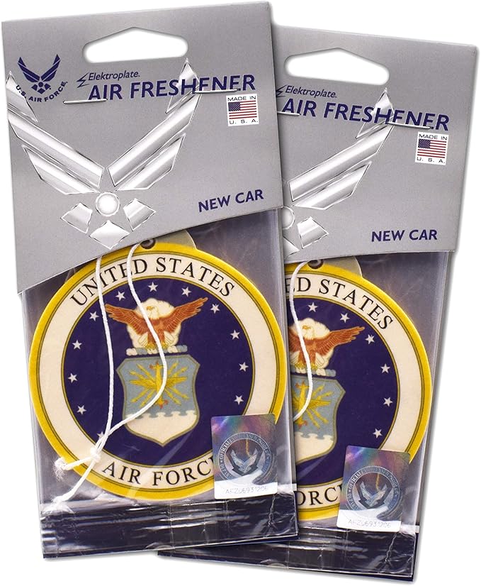 Elektroplate Officially Licensed United States Air Force Automotive Air-Fresheners for Vehicles | New Car Scent (6-Pack) | Made in the USA