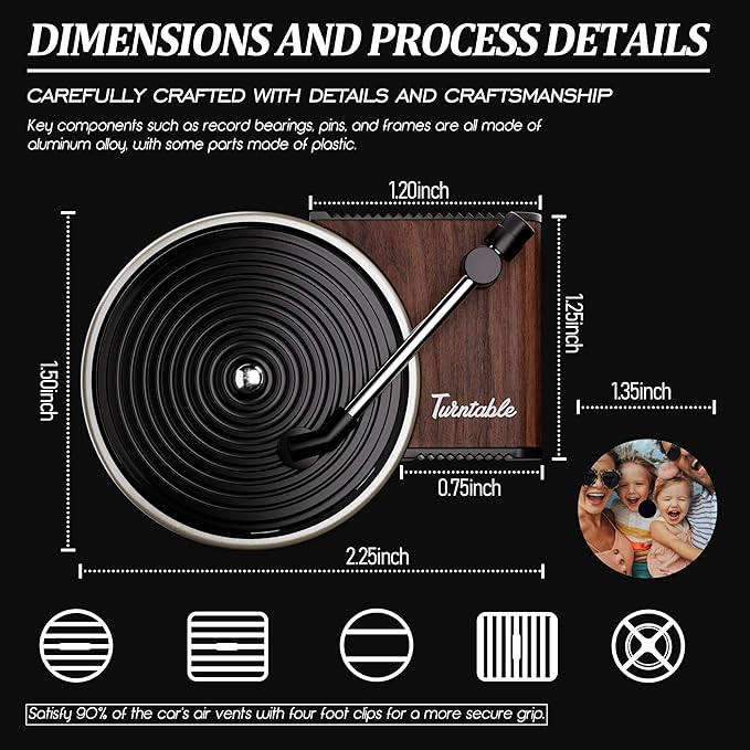 WOCOCN Customized Photo Car Air Freshener, Double-Sided Record Player Design, Unique Turntable Vinyl Shape,Meaning Gifts for Dad, Mom, Friends, Colleagues（9pcs）