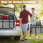 PEASUG Insulated Bags for Food Delivery, XXXL Pizza Delivery Bags, Large Capacity Cooler Bag Keep Food Warm for Grocery Shopping and Catering, Foldable, Heavy-Duty (Black)