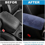 Fluffy Furry Armrest Cover for Car, Auto Center Console Cover Pad Car Soft Console Pad Wool Fur Armrest Seat Box Cover Protector Universal Fit for Most Vehicle, SUV (Gray)