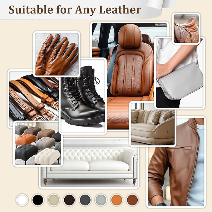 2025 New Advanced Leather Recoloring Balm,Dark Brown Leather Repair Kit for Furniture,Leather Dye Filler,Leather Color Restorer for Couches,Leather Scratch Remover for Car Interior
