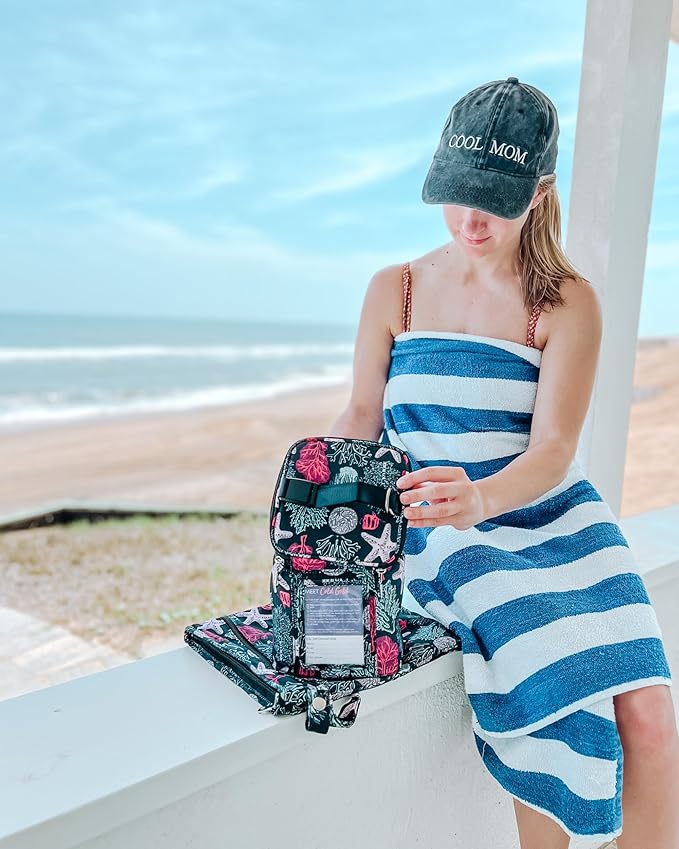 Cold Gold Breastmilk Cooler Bag with Safety Tested Ice Pack - Insulated Milk Storage for Work, Travel & Daycare - Fits Bottles & Parts - Durable, Washable, Safety-Tested Cooler for Moms (Ocean)