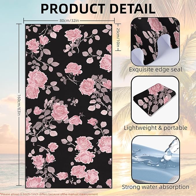 1 Pack Car Towel Seat Covers with Storage Bag, Multifunctional Towel for Gym Outdoor Sport, Picnic, Beach, Pet Dog Travel,Non-Slip Washable Car Seat Protector (Pink Flower)