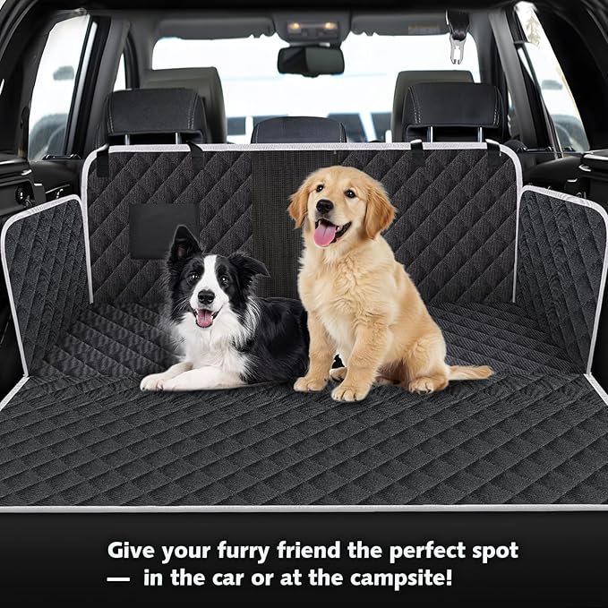 Meolsaek Car Seat Cover for Dogs, Non-Slip Dog Hammock for Car Back Seat, with Mesh Window Scratch Proof Nonslip Back Seat Protector for Trucks SUVs Most Cars (Black with Mesh)