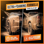 SwiftJet Orange Foam Car Wash Soap – pH Balanced Super Soapy Shampoo & Surface Cleaner – Thick Foaming Suds for Cars, Trucks, SUVs & Boats – Streak-Free Shine, Safe on Wax & Sealant (64 FL OZ)