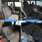 AOMSAZTO Seat Covers Custom for Jeep Cherokee 1997 1998 1999 2000 2001 Full Set Waterproof Faux Leather Automotive Cushion Protector Pet Friendly Black