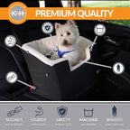 K&H Pet Products Bucket Booster Dog Car Seat for Small Dogs, Seat Belt Secured, 2 Safety Leashes, Washable Covers, Sturdy Pet Booster Seats for Traveling with Pets - Small Black/Cream