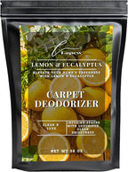 Lapew Lemon & Eucalyptus Carpet Deodorizer Powder - Pet Safe Freshener for Vacuuming | Scented Odor Eliminator for Home | 36 oz