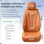 Coverado Seat Covers, Car Seat Covers Full Set, Leather Car Seat Cover, Car Seat Covers Front Seats Back Seat Cover Seat Protector Universal Fit Most Cars (Brown-All, FullSet)