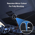 CHILL·TEK Funny Animal Car Windshield Sun Shade Umbrella, Christmas Car Sun Shade Umbrella, Block UV Rays Heat Foldable Windshield Umbrella Sun Visor Protector - Keep Vehicle Cool for Cars SUV