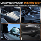 100ML Car Plastic Restorer Black, Black Trim Restorer Automotive with Sponge, Renew Protect Faded Trim Bumpers Dashboards Long Lasting Shine Easy to Apply for Cars RVs Vehicles and Motorcycles