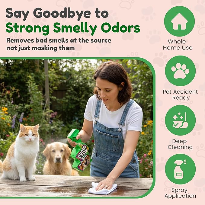 Pet, Enzyme Spray for Urine, Dog Smell, Carpet Mess. Remove Dog & Cat Pee, Poop, Stain, Spot, Smell, Odor Enzymatic at a Molecular Level for Your Home