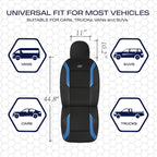 Skechers Memory Foam Car Seat Covers, Air Cool Mesh Thick Seat Covers,Car Seat Covers Front Seats Airbag Compatible, Automotive Comfort & Protection for Most Cars, Vans,Trucks, SUVs,Blue