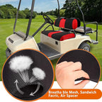 EZGO Golf Cart Front Seat Covers, Golf Cart Seat Cover Fit for EZGO TXT OEM Ordinary Seat Cushion, Washable Breathable Air Polyester Mesh Cloth, Cool in Summer and Warm in Winter
