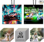 Bulk 10-100Pcs Custom Photo Car Air Freshener – Double-Sided Personalized Hanging Decor for Rear View Mirror, Long-Lasting Fragrance Ornament, Unique Gift for Car Owners (Square)