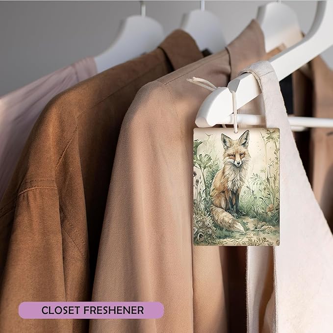 Vintage Woodland Animal Lavender Car Air Freshener 3, Mystical Enchanted Forest Fox Bird Owl Scents Air Freshener for Women Girls, Retro Car Accessories Interior Mirror Decor Hanging