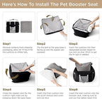 Lesure Small Dog Car Seat for Small Dogs - Waterproof Dog Booster Seat for Car with Storage Pockets and Clip-On Safety Leash and Thickened Memory Foam Filling, Pet Travel Carrier Bed Rose Red