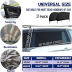 Car Rear Window Screens for Side Windows, 2 Pack Side Window Sun Shades,Stretchy Mosquito Net Cover Fit Cars SUVs - Up to 36.22”x55.1”