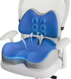 Benazcap Large Memory Foam Seat Cushion Lumbar Support Pillow for Sciatica & Tailbone Pressure Relief Coccyx Pad for Office Chair, Wheelchair, Car, Home, Office, Blue