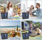 Insulated Cooler Bag Leakproof Thermal Insulation Collapsible Cooler Tote with Zippered, Reusable Cooler Bags