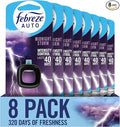 Febreze AUTO Air Freshener, Odor-Fighting Automotive Vent Clip, Midnight Storm Scent, 8 Count
