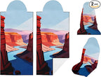 2 Pack Car Seat Towel Covers, Sweat Protector for Front Seats, Premium Thickened Microfiber with The Grand Canyon, Breathable & Quick Dry, Slip-on Headrest Pocket for Gym Running Beach Universal Fit