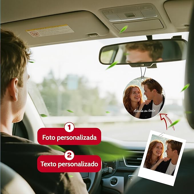 Bemaystar Custom Air Fresheners with Picture – Custom Double Sided Photo Car Air Freshener, Personalized Air Freshener for Car Wardrobe Bathroom and Hanging Ornaments (Circle)