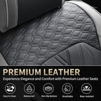 FLORICH Car Seat Covers Front Seat Cover Waterproof Faux Leather Seat Covers for Cars Premium Car Seat Protector Interior Covers Cushion Universal Fit for Most Car Truck SUV, Gray&Black