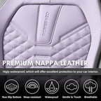 Coverado Seat Covers Full Set, Waterproof Nappa Leather Seat Covers for Cars, 5 Seats Universal Car Seat Protectors, Gray and Purple Car Seat Covers Car Seat Cushions Fit for Most Cars (Gray&Purple)