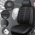 CAR PASS 3D Foam Mesh Leather Car Seat Covers Full Set, Breathable Premium Leather Seat Covers for Car, Anti Slip Universal Fit for Trucks Cars Sedans Vans SUVs, Airbag Compatible, All Black