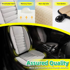 kingphenix Car Seat Cushion with Back Support Pillow: Enhanced Comfort Memory Foam Design for Pain Relief, Ideal for Drivers and Office Use - Ergonomic Lumbar Comfort for Long Sitting - Gray