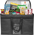 XXL-Larger Insulated Cooler Bags with Zipper Closure,Reusable Grocery Shopping Bags Keep Food Hot or Cold,Collapsible lunch bag,Grocery Transport,23"W x 15"H x 14"D