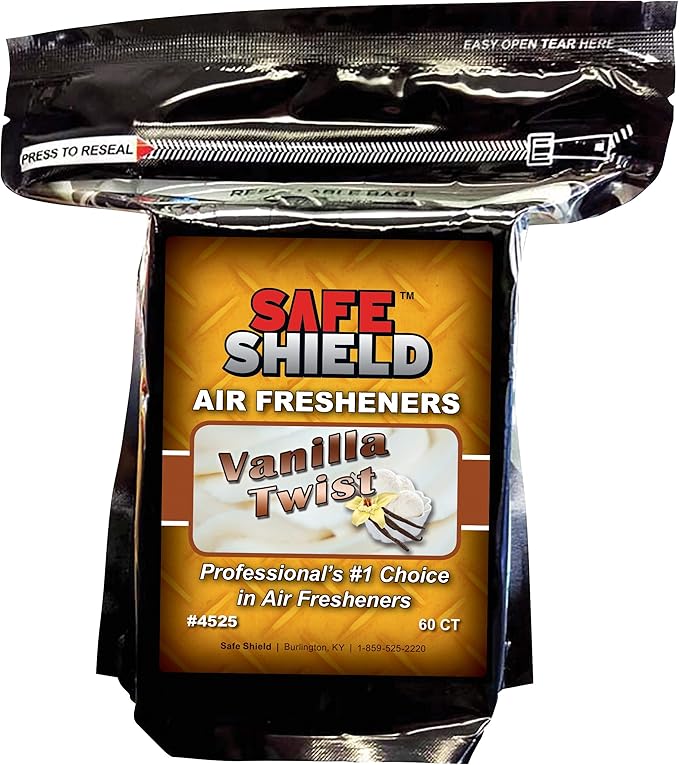 Vanilla Twist Scented Air Freshener Pads - Long-Lasting Fragrance Pads for Car Interiors - 1-1/2" × 3" Compact Size - Sweet and Creamy Aroma for Eliminating Stale Odors - Pack of 240
