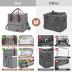 Maelstrom Lunch Box, 23L Insulated Lunch Bag, Expandable Double Deck Cooler Bag, Lightweight Leakproof Tote Bag With Side Tissue Pocket, Suit For Men and Women (B. Gray)