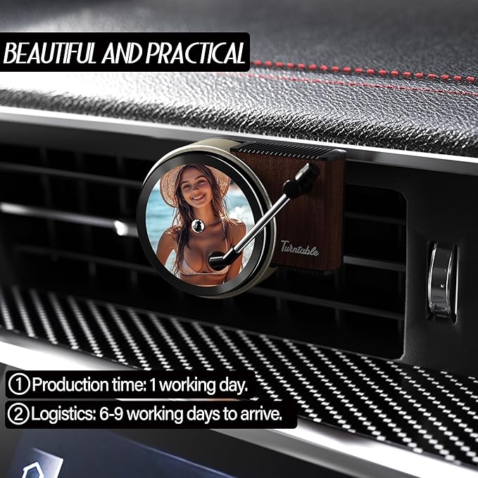 Personalized Customized Photo Car Air Freshener，Double Sided Customized Car Fresheners，Custom Air Fresheners With Picture for Boyfriend、Dad、Mom、Music Lovers.（12pcs Vinyl）
