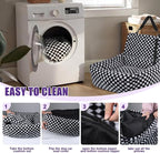 Dog Car Seat for Small Dogs,Medium Dog Car Bed with Detachable Washable Cover,Pet Puppy Booster Cars Seats with Safety Belt Up to 30 lbs(Grid Black)