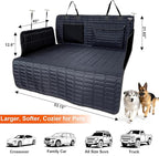 SUV Cargo Liner for Dogs, Waterproof Pet Cargo Cover with Bumper Flap Protector, Scrachproof Non-Slip Dog Seat Mat for SUVs, Large Size Cargo Liner Universal Fit Black
