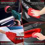 32Pcs Car Detailing Kit, Auto Detailing Brush Set and Drill Brush Attachments with Portable Handbag, Multi-Functional Vehicle Cleaning Tool for Wheels, Windshield